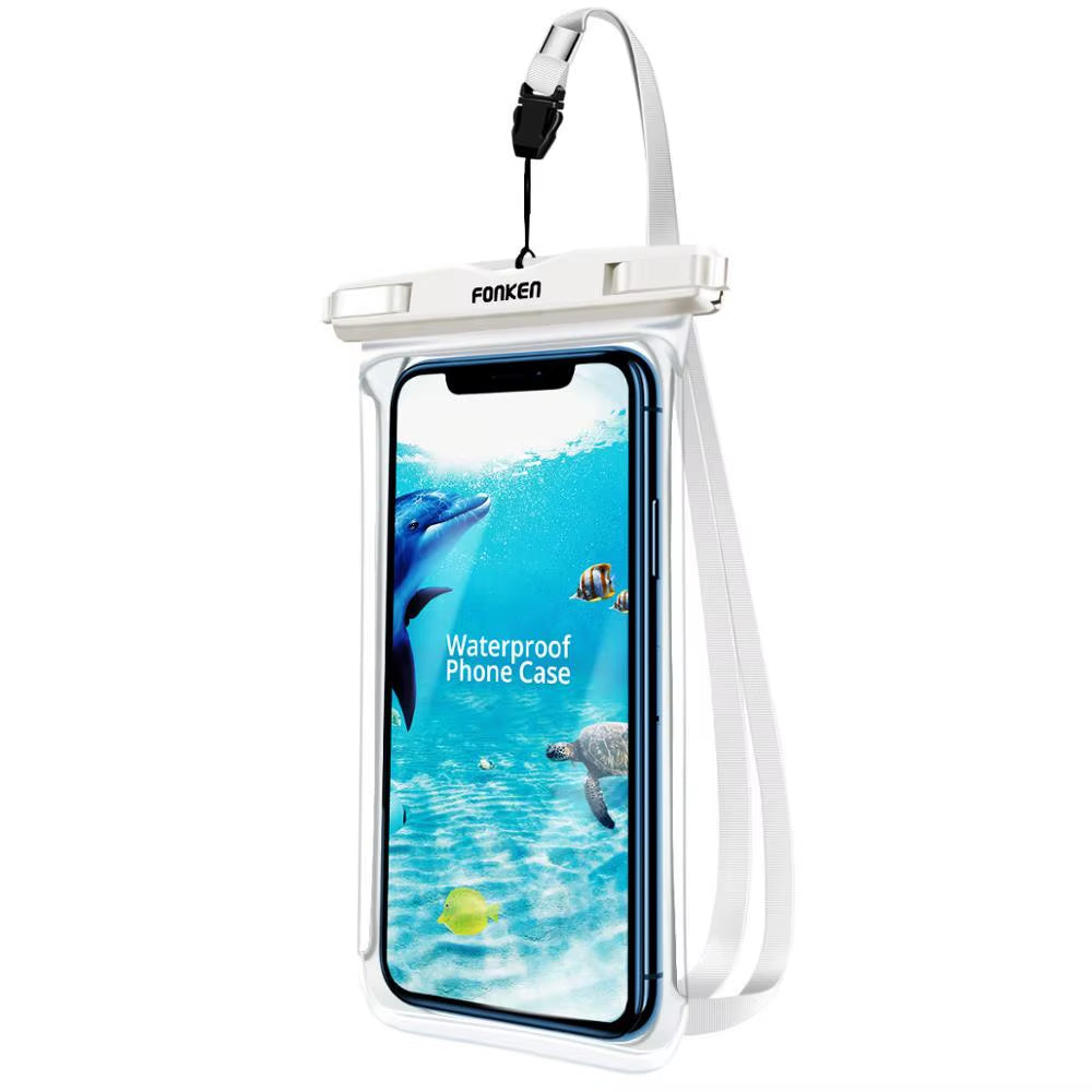 FONKEN Premium Full View Waterproof Case for Mobile Phones - Underwater, Snow, and Rain Protection with Transparent Dry Bag Design