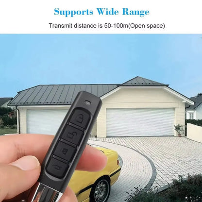 433MHz Remote Control Garage Door Opener with Learning Function and Rolling Code Duplication