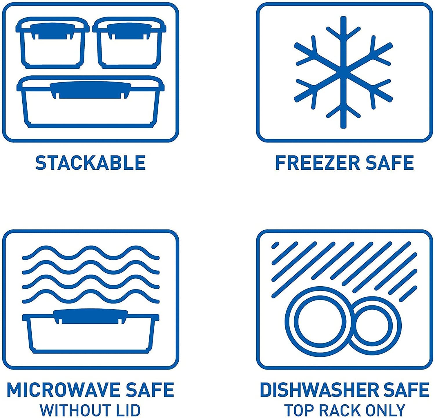 KLIP IT 7L Airtight Food Storage Container - Stackable BPA-Free Plastic Box with Lid and Blue Clips