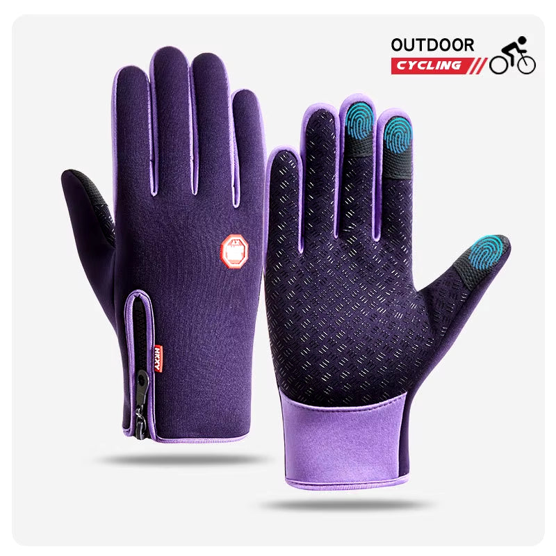 Men's and Women's Winter Cycling Gloves - Touchscreen, Waterproof, Thermal, Non-Slip for Outdoor Activities and Driving