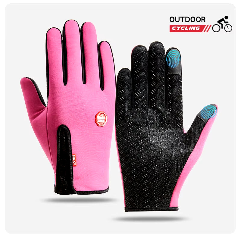 Men's and Women's Winter Cycling Gloves - Touchscreen, Waterproof, Thermal, Non-Slip for Outdoor Activities and Driving