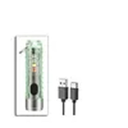 Compact Keychain Flashlight with Type-C Fast Charging, IP66 Waterproof Rating, Magnet, and Multifunctional Warning Features for Camping