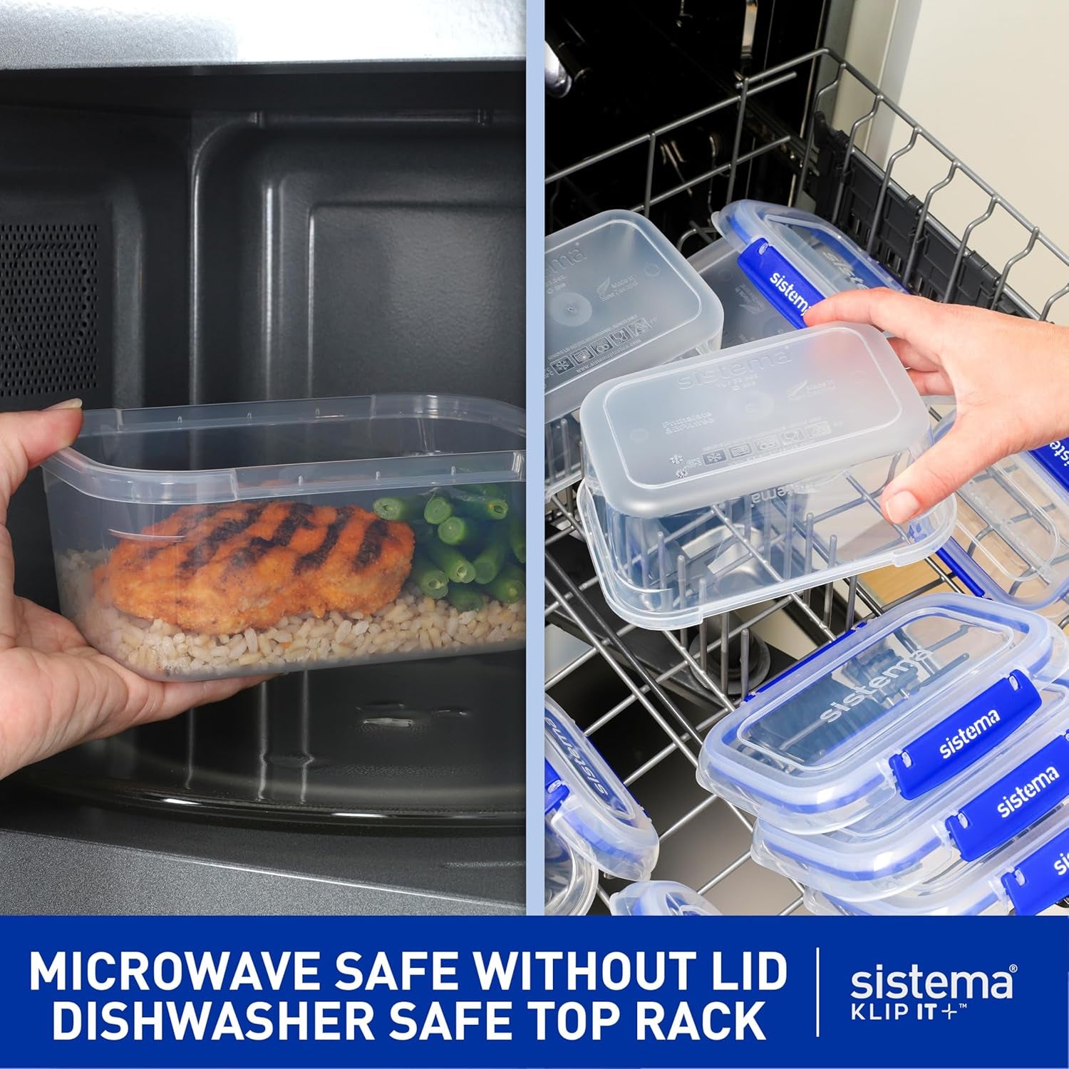 KLIP IT 7L Airtight Food Storage Container - Stackable BPA-Free Plastic Box with Lid and Blue Clips