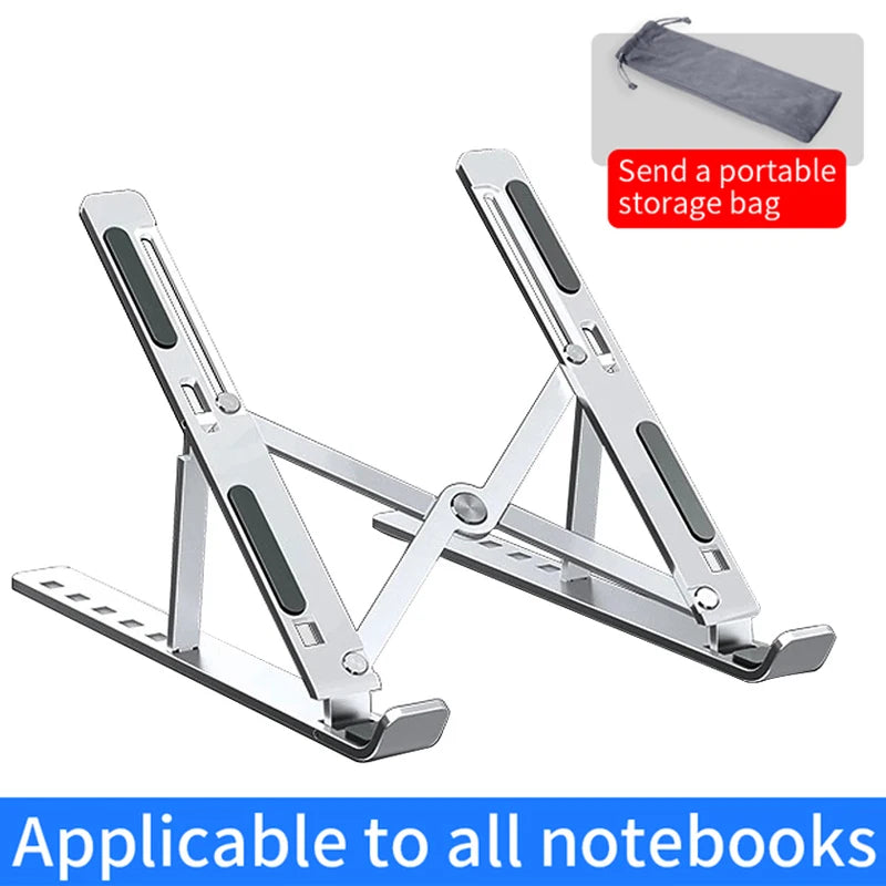 Adjustable Foldable Aluminum Alloy Laptop Stand for Enhanced Cooling and Stability