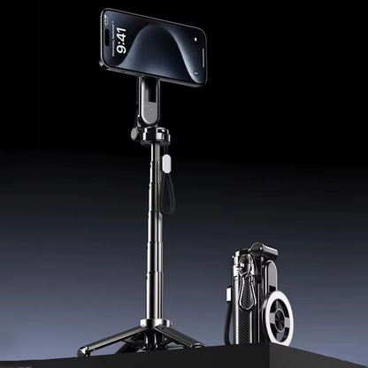 Multifunctional 4-in-1 Magnetic Mini Selfie Stick with 360° Rotation and Wireless Bluetooth Control