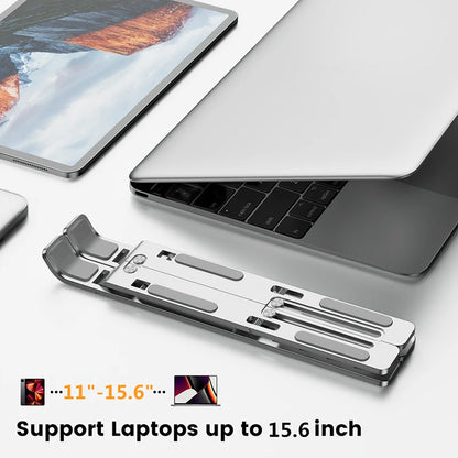 Adjustable Foldable Aluminum Alloy Laptop Stand for Enhanced Cooling and Stability