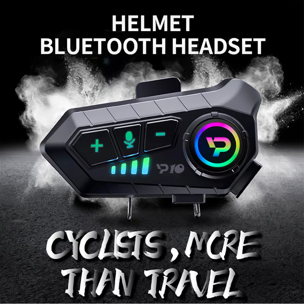 Kebidumei Wireless Motorcycle Helmet Headset with Hands-Free Calling, 2000mAh Stereo, Anti-Interference, Waterproof Music Player Earphones