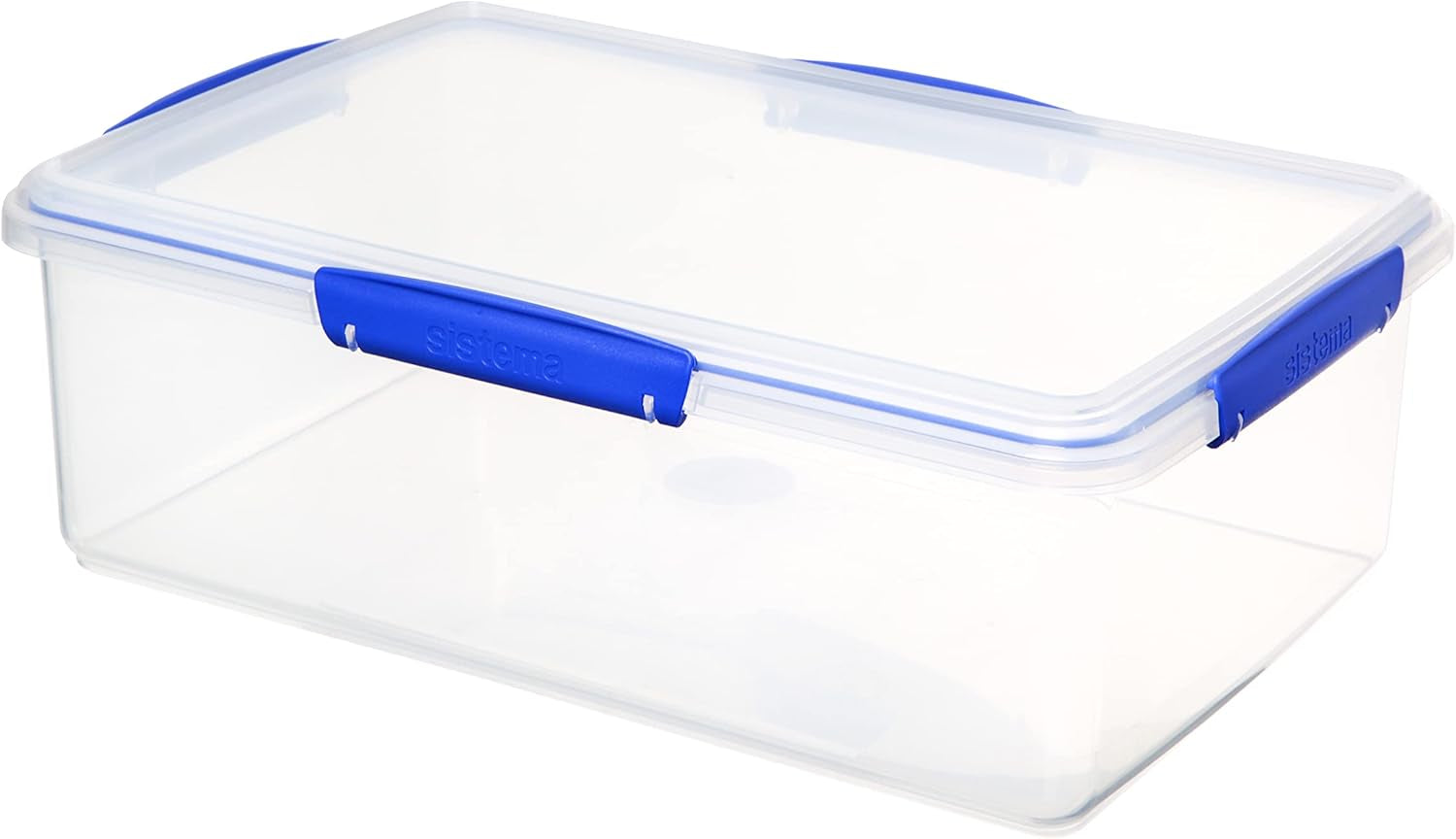 KLIP IT 7L Airtight Food Storage Container - Stackable BPA-Free Plastic Box with Lid and Blue Clips