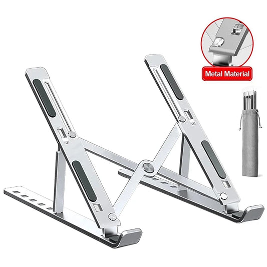 Adjustable Foldable Aluminum Alloy Laptop Stand for Enhanced Cooling and Stability