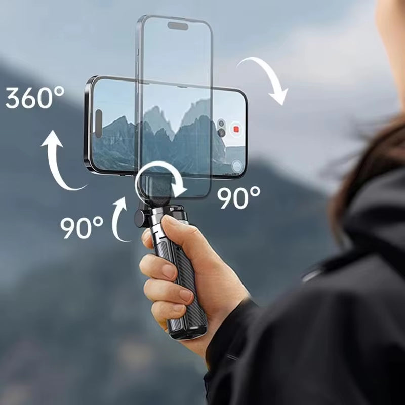 Multifunctional 4-in-1 Magnetic Mini Selfie Stick with 360° Rotation and Wireless Bluetooth Control
