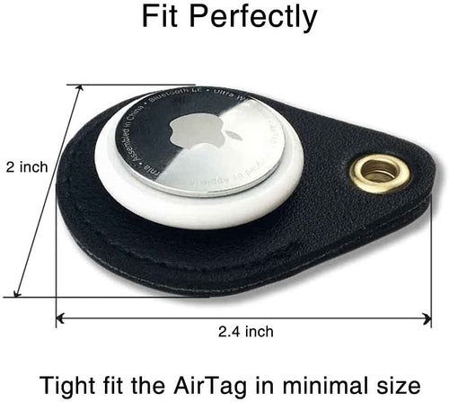 Keyring Holder for Airtag 2 Pack, Air Tag Key Ring Tracker Keychain Compatible with Apple Item Finder, Hidden Leather Itag GPS Locator Protective Cover Sleeve Key Fob Organizer Carabiner Accessories