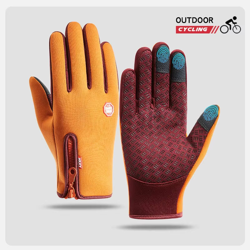 Men's and Women's Winter Cycling Gloves - Touchscreen, Waterproof, Thermal, Non-Slip for Outdoor Activities and Driving