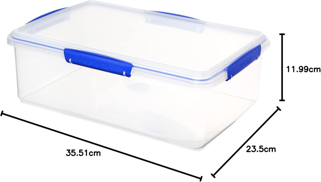 KLIP IT 7L Airtight Food Storage Container - Stackable BPA-Free Plastic Box with Lid and Blue Clips