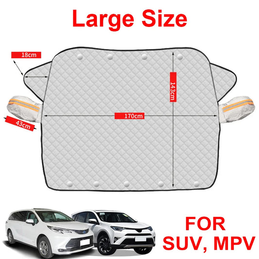 SEAMETAL Winter Car Windshield Snow Cover with Magnetic Protection Against Ice and Frost