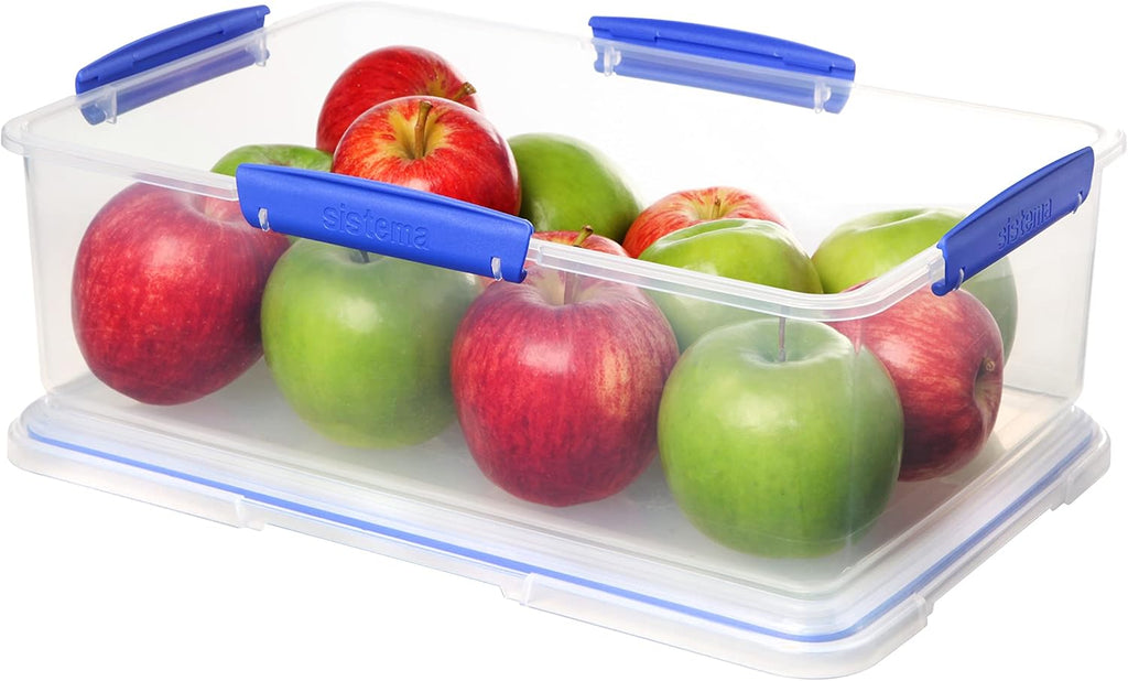 KLIP IT 7L Airtight Food Storage Container - Stackable BPA-Free Plastic Box with Lid and Blue Clips